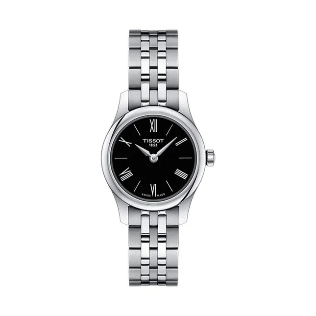 TISSOT Tradition 5.5 T063.009.11.058.00 Ladies Black Dial Stainless Steel Strap