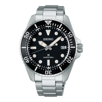 Seiko Prospex SNE597P1 Solar Diver Black Dial Stainless Steel Strap