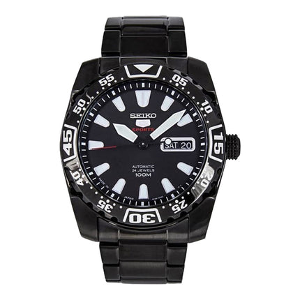 Seiko 5 Sports SRP169K1 Automatic Black Dial Black Stainless Steel Strap