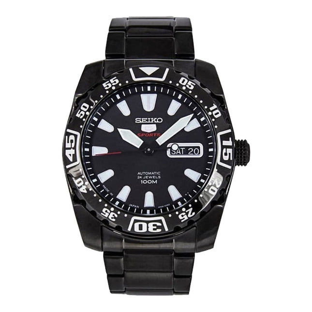 Seiko 5 Sports SRP169K1 Automatic Black Dial Black Stainless Steel Strap