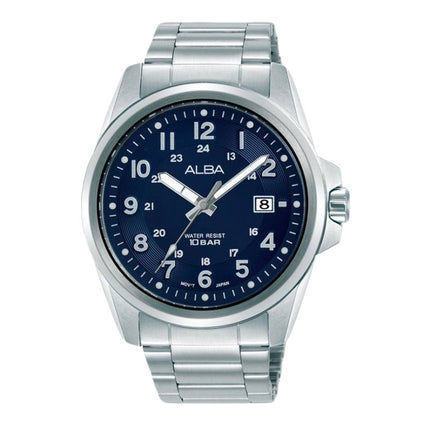 Alba Active AS9W01X1 Men Matte Blue Dial Stainless Steel Strap