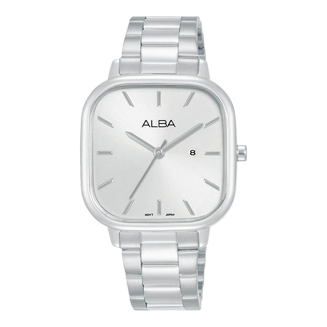 Alba Fashion AH7BZ5X1 Ladies Silver Dial Stainless Steel Strap