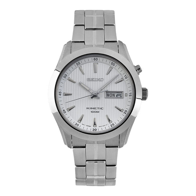 Seiko Kinetic SMY101P1 Men White Dial Stainless Steel Strap