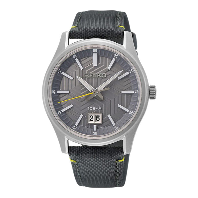Seiko Classic SUR543P1 Men Grey Dial Grey Nylon Strap