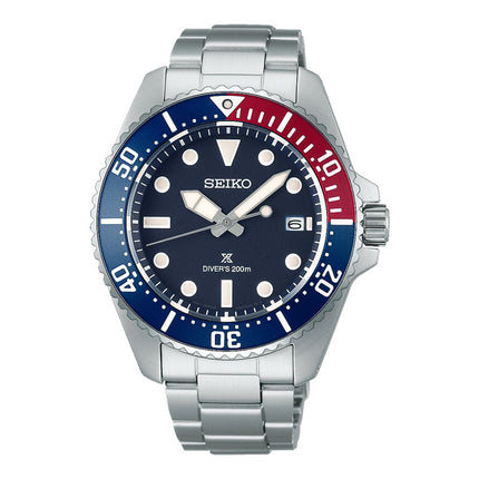 Seiko Prospex SNE595P1 Solar Diver Pepsi Blue Dial Stainless Steel Strap