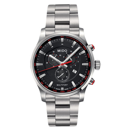 MIDO Multifort M005.417.11.051.00 Chronograph Black Dial Stainless Steel Strap