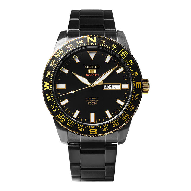 Seiko 5 Sports SRP670K1 Automatic Black Dial Black Stainless Steel Strap