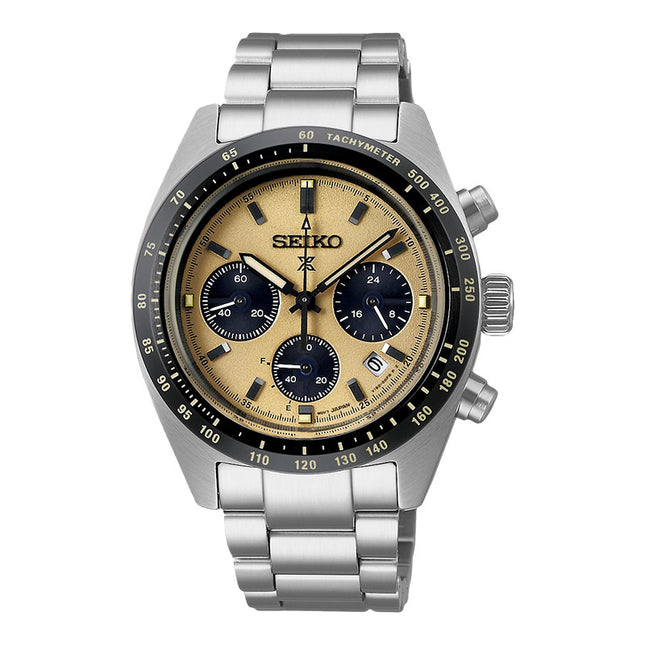 Seiko Prospex SSC817P1 Speedtimer Solar Chronograph Gold Dial Stainless Steel Strap
