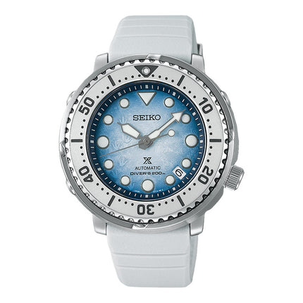 Seiko Prospex SRPG59K1 Save The Ocean Penguin Baby Tuna Automatic Divers 200M White Rubber Strap