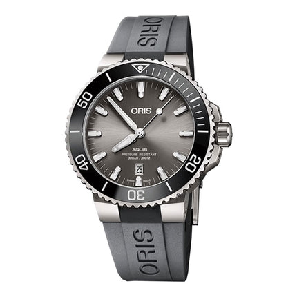 Oris Aquis 01-733-7730-7153-07-4-24-63TEB Titanium Date Men Grey Dial Grey Rubber Strap