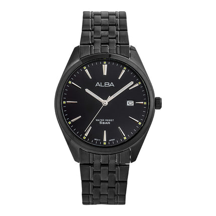 Alba AS9R09X1 Black Dial Black Stainless Steel Strap