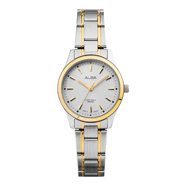 Alba Prestige ARX028X1 Ladies Silver Dial Dual Tone Stainless Steel Strap
