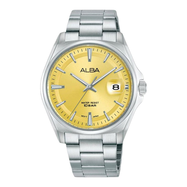Alba Active AS9V95X1 Yellow Gold Dial Stainless Steel Strap