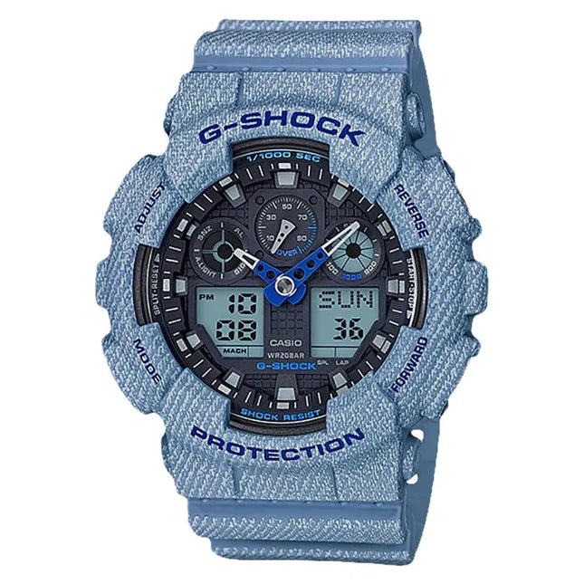 Casio G-Shock GA-100DE-2ADR Special Color Models Blue Denim Resin Strap
