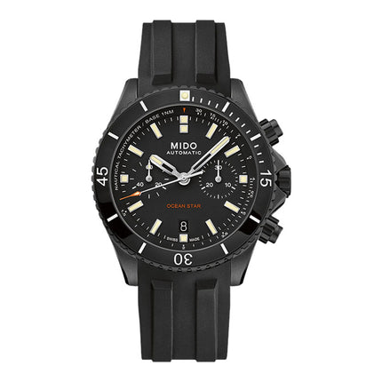 MIDO Ocean Star M026.627.37.051.00 Captain Chronograph Black Dial Black Rubber Strap