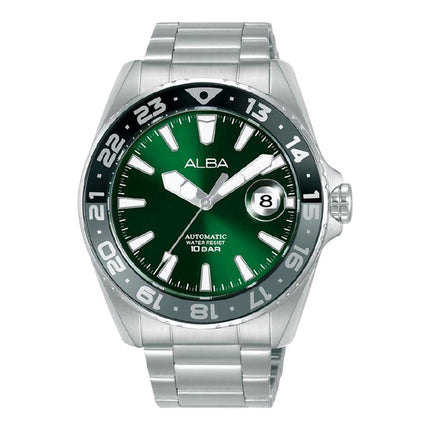 Alba Mechanical AU4077X1 Automatic Men Green Dial Stainless Steel Strap
