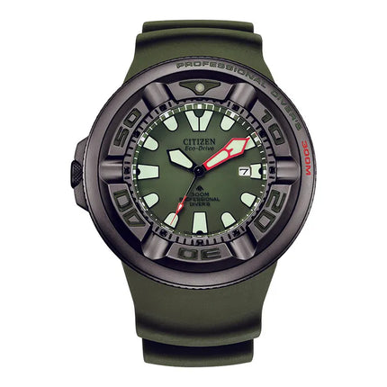 Citizen Promaster BJ8057-17X Ecozilla Divers Green Dial Green Polyurethane Strap