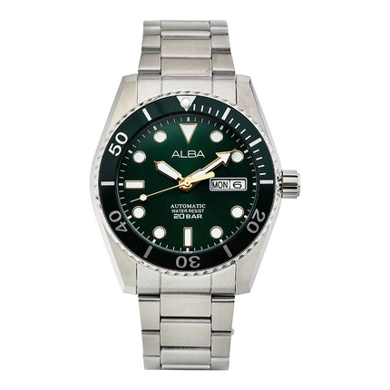 Alba Mechanical AL4287X1 Men Green Dial Stainless Steel Strap