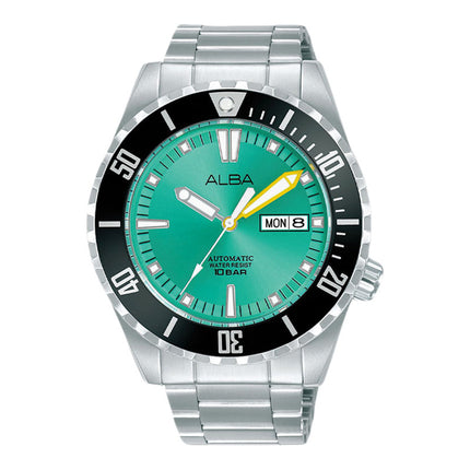 Alba Mechanical AL4705X1 Automatic Men Turquoise Dial Stainless Steel Strap