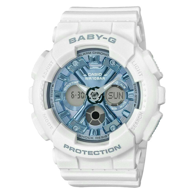 Casio Baby-G BA-130-7A2DR Beach Fashions Digital Analog Dial White Resin Band