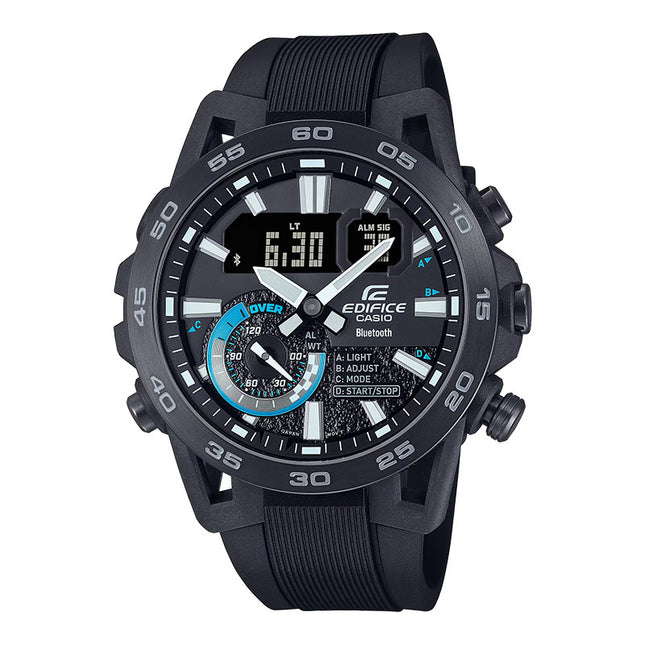 Casio Edifice ECB-40PB-1ADF Sospensione Men Black Dial Black Resin Band