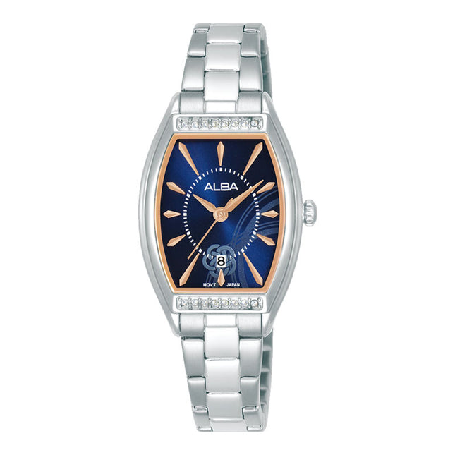 Alba Signa AH7EQ9X1 Ladies Analog Blue Dial Stainless Steel Strap
