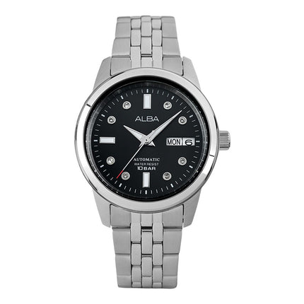 Alba AL4671X1 Ladies Automatic Black Dial Stainless Steel Strap