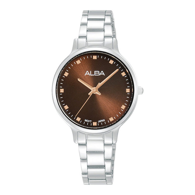 Alba Fashion ARX147X1 Ladies Brown Dial Stainless Steel Strap
