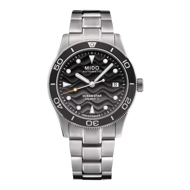 Mido Ocean Star 39 M026.907.11.061.00 80th Anniversary Black Pattern Dial Stainless Steel Strap