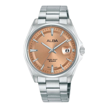 Alba Active AS9V93X1 Salmon Dial Stainless Steel Strap