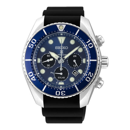 Seiko Prospex SSC759J1 Sumo Solar Chronograph Blue Navy Dial Black Silicone Strap