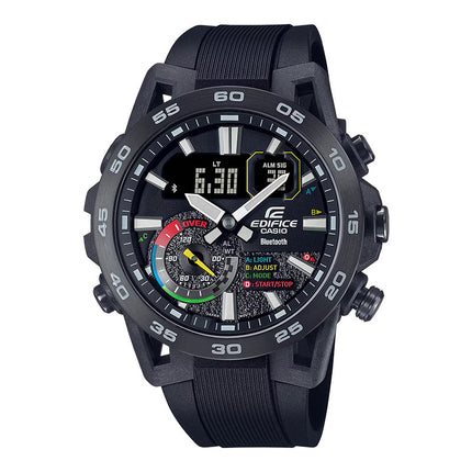 Casio Edifice ECB-40MP-1ADF Sospensione Racing Multicolor Digital Analog Dial Black Resin Band