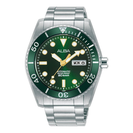 Alba Mechanical AL4287X1 Men Green Dial Stainless Steel Strap