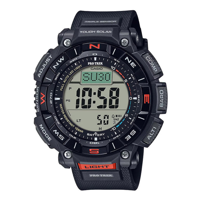Casio Pro Trek PRG-340-1DR Tough Solar Digital Dial Black Resin Band