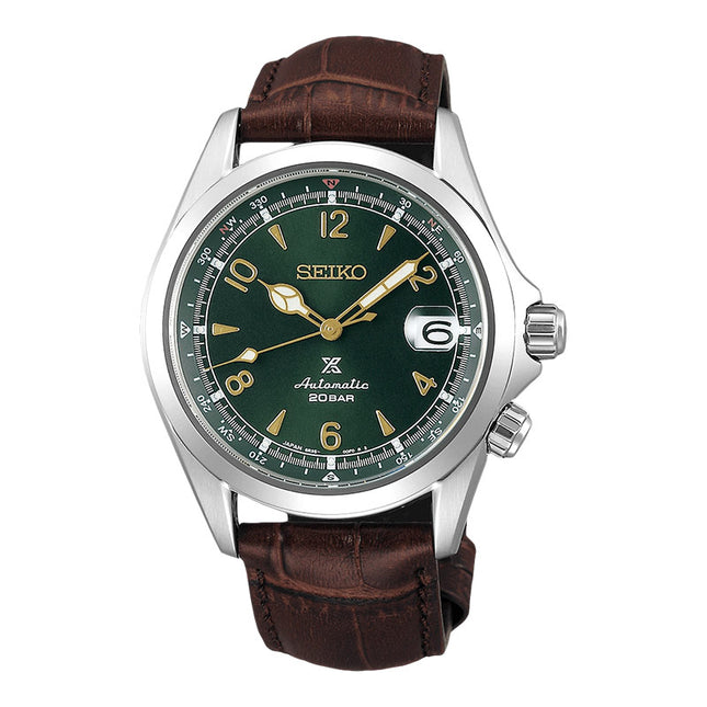 Seiko Prospex SPB121J1 Alpinist Green Dial Brown Leather Strap