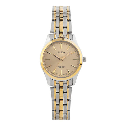 Alba ARX134X1 Ladies Gold Dial Dual Tone Stainless Steel Strap