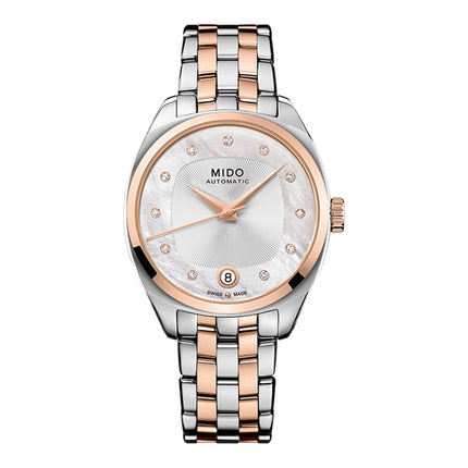 MIDO Belluna II M024.307.22.116.00 Royal Lady Mother Of Pearl Dial Dual Tone Stainless Steel Strap
