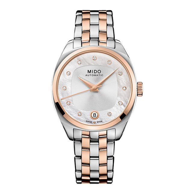 MIDO Belluna II M024.307.22.116.00 Royal Lady Mother Of Pearl Dial Dual Tone Stainless Steel Strap