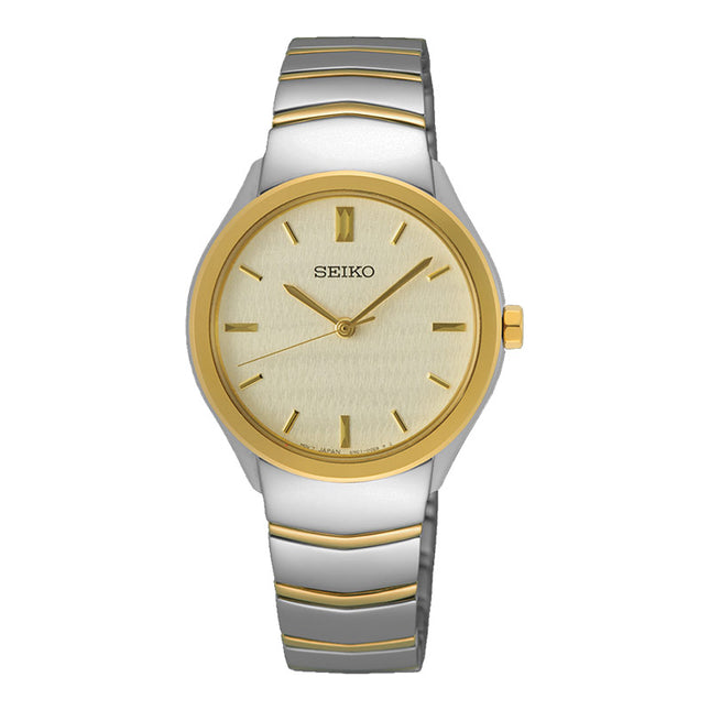 Seiko SUR550P1 Discover More Beige Dial Dual Tone Stainless Steel Strap