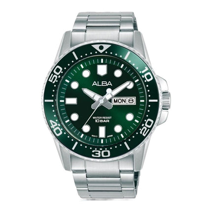 Alba Active AV3595X1 Men Green Dial Stainless Steel Strap