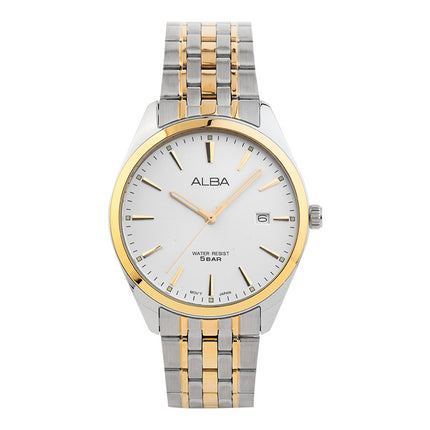 Alba AS9Q96X1 Men Silver Dial Dual Tone Stainless Steel Strap