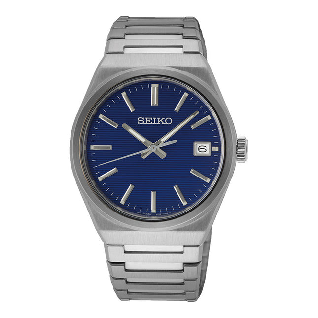 Seiko Classic SUR555P1 Men Blue Dial Stainless Steel Strap