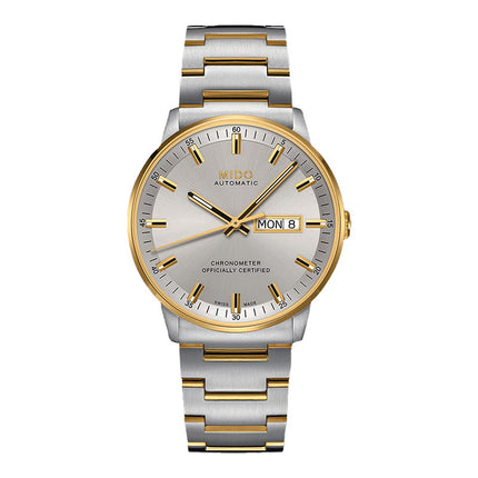 Mido Commander M021.431.22.071.00 Chronometer Rhodium Dial Dual Tone Stainless Steel Strap