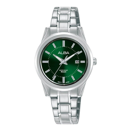 Alba AH7EP7X1 Ladies Green Dial Stainless Steel Strap