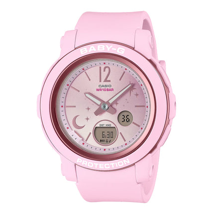 Casio Baby-G BGA-290DS-4ADR Moon & Stars Digital Analog Gradation Dial Pink Resin Band