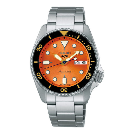 Seiko 5 Sports SRPK35K1 5KX Midi SKX Sports Style Orange Dial Stainless Steel Strap
