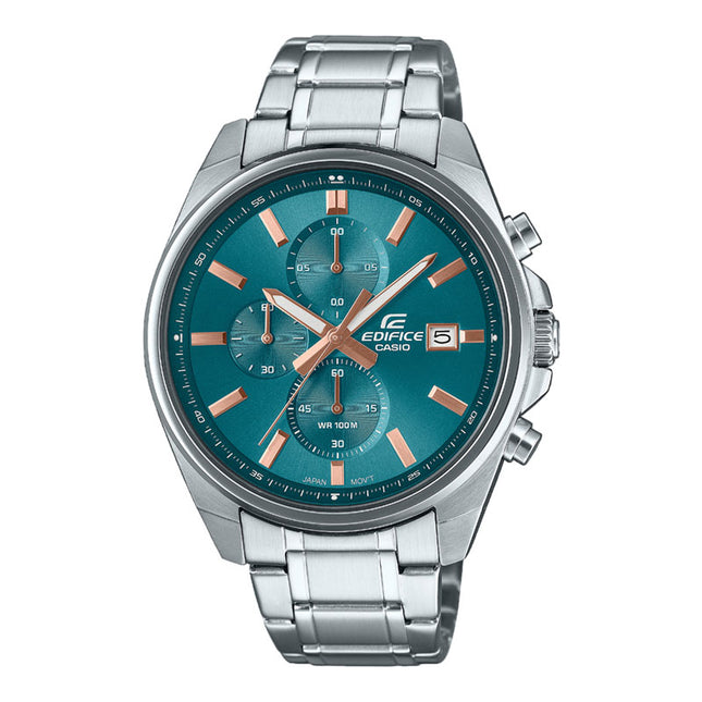 Casio Edifice EFV-610DE-2AUDF Chronograph Men Turquoise Dial Stainless Steel Band
