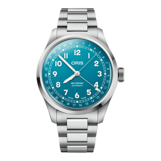 Oris Big Crown 01-754-7798-4065-07-8-20-06 Pointer Date Blue Dial Stainless Steel Strap