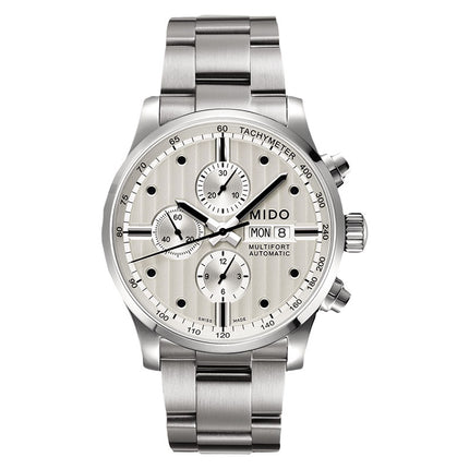 MIDO Multifort M005.614.11.031.00 Chronograph Automatic Silver Dial Stainless Steel Strap