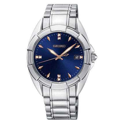 Seiko Classic SKK889P1 Diamond Blue Dial Stainless Steel Strap